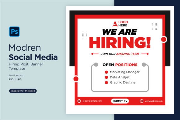Attract Top Talent with the We Are Hiring Social Media Post 98 Template