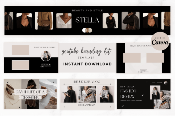 Master Your Brand: The Luxury Black YouTube Kit for Canva