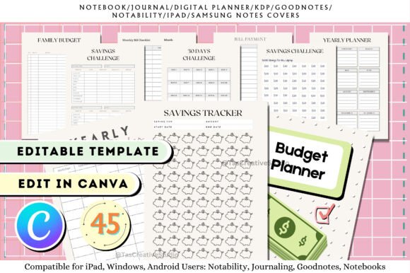 Master Your Money: Editable Budget Planner Canva Templates