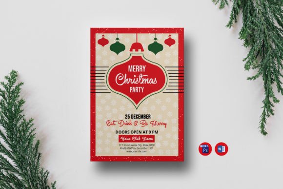 Modern Christmas Party Flyer Template for Clubs & Events