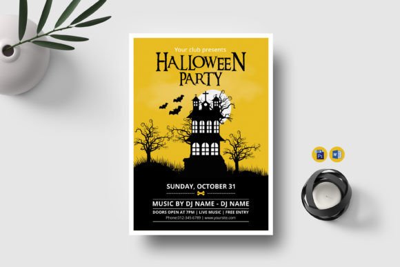 Modern Halloween Party Flyer Template for Instant Download