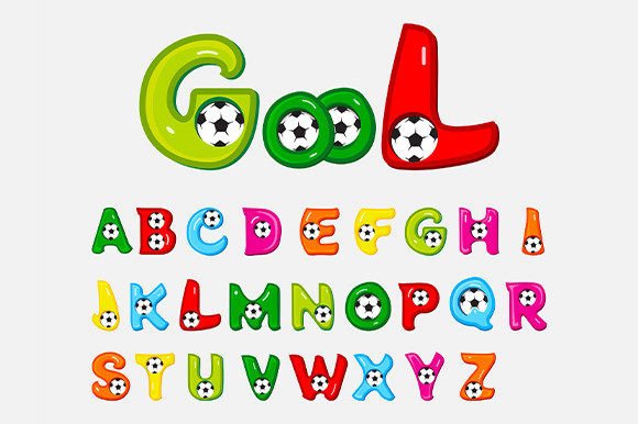 Score a Visual Touchdown with Football Style Alphabet Color Fonts