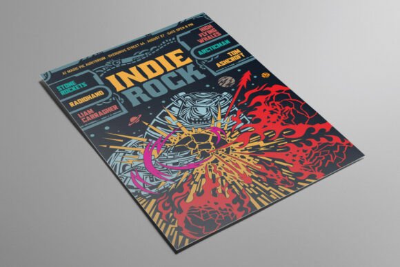Space Bear Illustrated Indie Rock Flyer: A Visual Toolkit for Creators