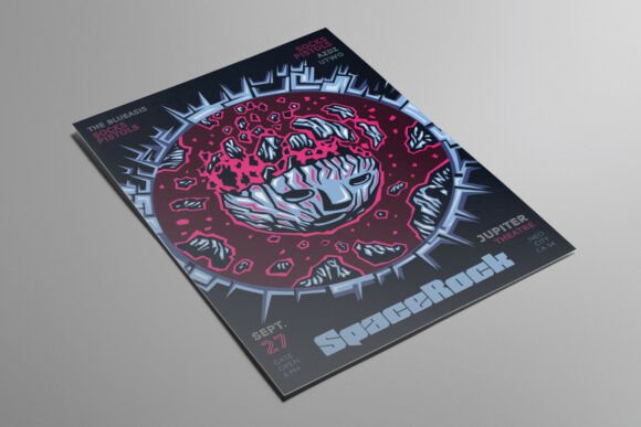 Space Rock Illustrated Flyer: A Creative Asset for Visual Storytelling