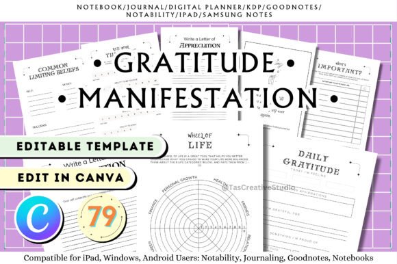 Unlock Your Potential with Manifestation Gratitude Canva Templates