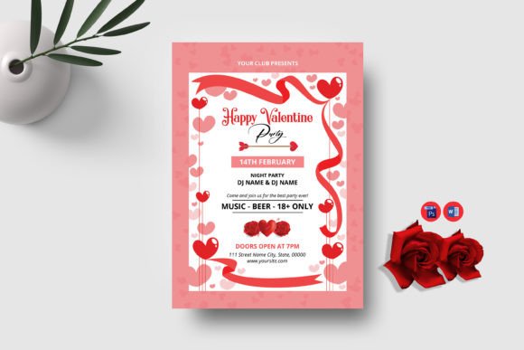 Valentine's Day Party Flyer: A Modern Invitation Template