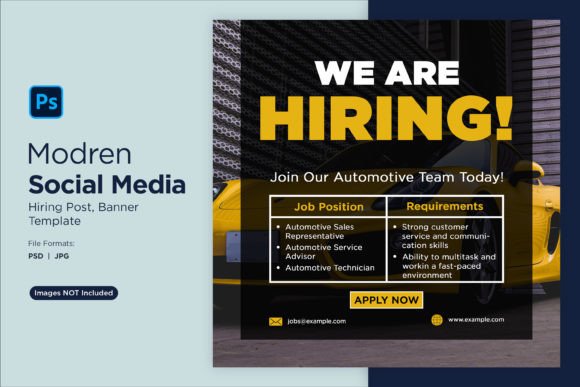 We Are Hiring Social Media Post 95: A Design Template for Talent